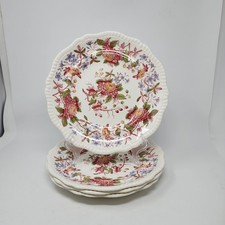 Set 4 piatti Copeland Spode's Aster England rosso floreale bordo smerlato