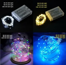 Fairy Lights Copper Wire  LED String Waterproof  With Remote Battery Box Power