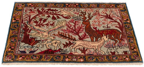 Alfombra persa anudada a mano Sarough 54x95 cm-fina, oriental, alfombra, alfombra, gris - Imagen 5 de 6