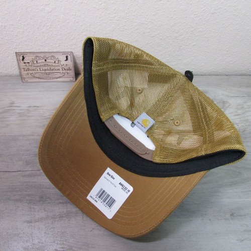 Carhartt Canvas C Patch Meshback Adjustable Snapback Trucker Cap Hat Brown AH613 - Picture 2 of 2