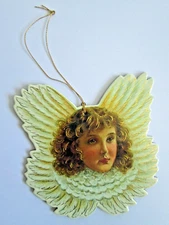 Vintage 1986 Merrimack Publishing Corp Ornament Angel Gold 2-Sided Christmas
