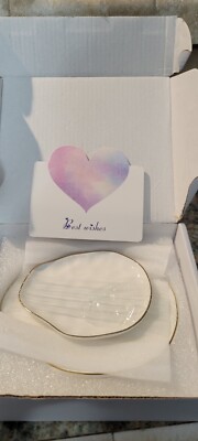 Friend Gift for Women Birthday Bridal Ceramic Ring Dish Jewelry Trinket Trays