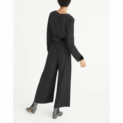MADEWELL Velvet-Trimmed Tie Jumpsuit NWT 2 - Picture 3 of 6