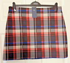 M&S Ladies Skirt Black Mix Bold Check Mini Stretch 16 18 BNWT Marks