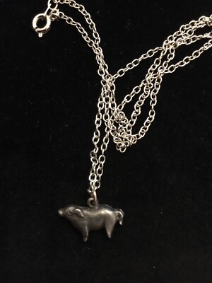 Vintage Pig Pewter Brooch Pin Necklace and Piglet Stud Earrings Jewellery