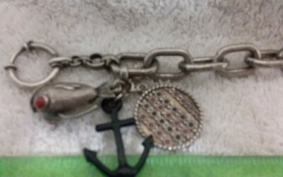 Lucky Brand Charm Bracelet Fish Anchor Unisex Style Toggle Clasp