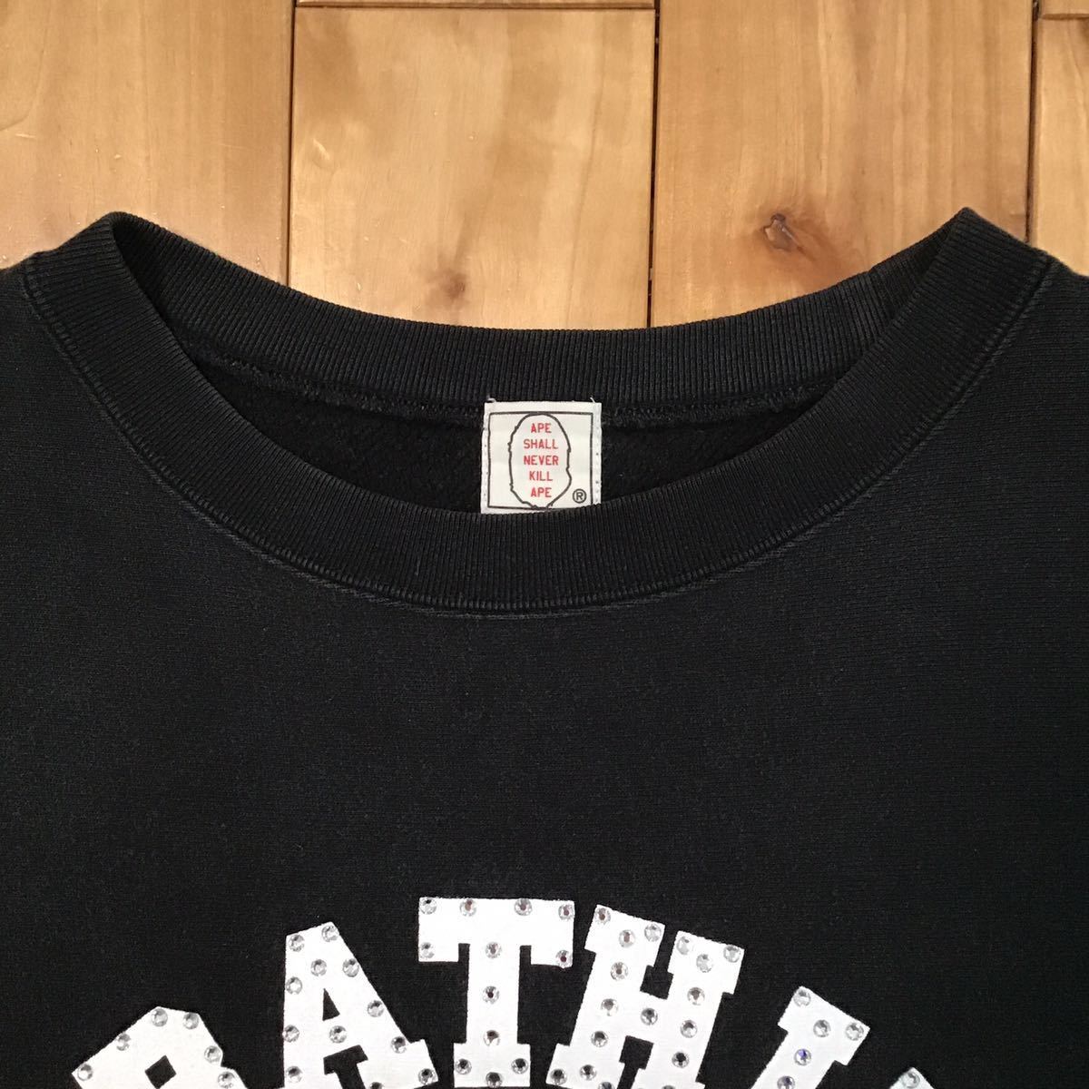 BAPE Swarovski College Logo Sweat shirt Black A Bathing Ape Size L