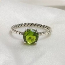 Peridot Gemstone 925 Sterling Silver Handmade Jewelry Ring Gift For Women C-495
