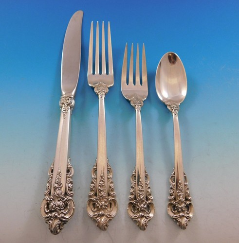 Grande Baroque by Wallace Sterling Silver Flatware Set for 12 Service 51 Pieces - Picture 2 of 8