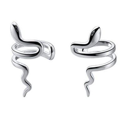 Punk Animals Clip Earrings for Women Man Exquisite Snake Fake Piercing Ear C _cn