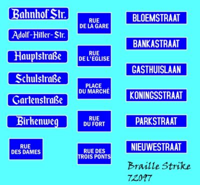 Braille Strike Decals 1/72 Street / Road Signs - Europe