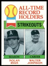 1979 Topps #417 Nolan Ryan / Walter Johnson NM 42609
