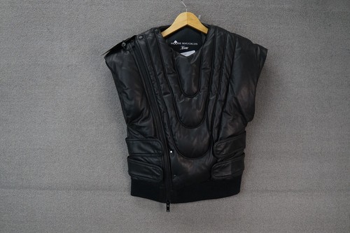 Moose Knuckles x Luar UNISEX Leather Bomber Jacket Black Size Small NWT - Picture 8 of 12
