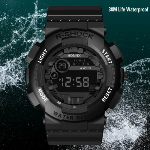 Waterproof Luxury Mens Digital LED Watch Date Sport Men Outdoor Electronic Watch - Picture 9 of 18