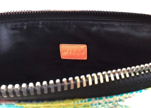 $250 MILLY Neon Tweed Tassel Clutch NEW WITH TAGS - Picture 5 of 7