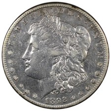 1892-CC Morgan Dollar Circulated XF+ Cleaned KEY DATE COIN $1 A787