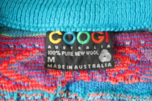 RARE 90s Vintage COOGI Poker Cardigan Neon Mc Gregor Cosby Sweater Vaporwave M - Bild 9 von 9