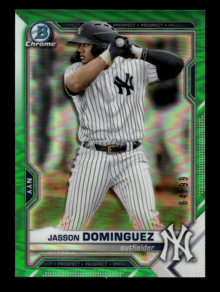 2021 Bowman Chrome Prospects Jasson Dominguez #BCP-213 Green Refractor /99