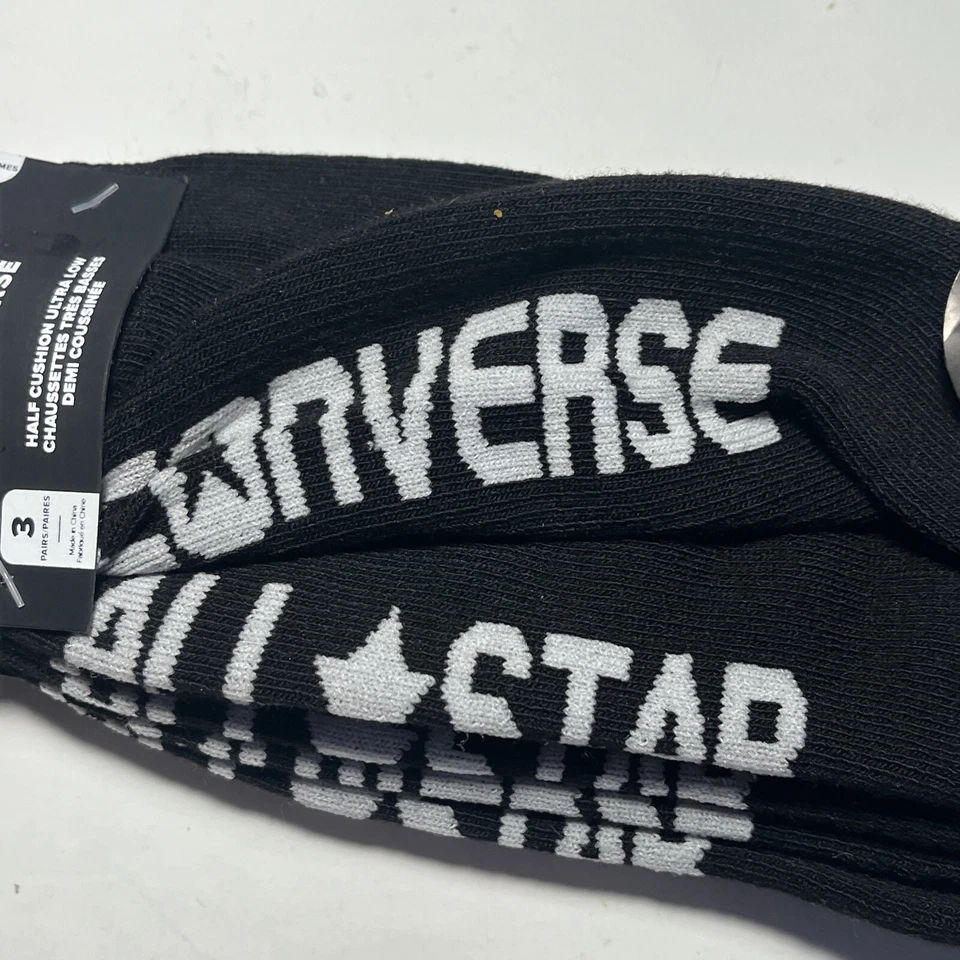 Calcetines Converse para mujer 4-10 medio cojín ultra bajos 3 pares absorbentes hechos para mandriles Foto 3 de 4