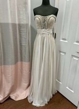 NEVER WORN White And Nude Wedding Dress With Rhinestones