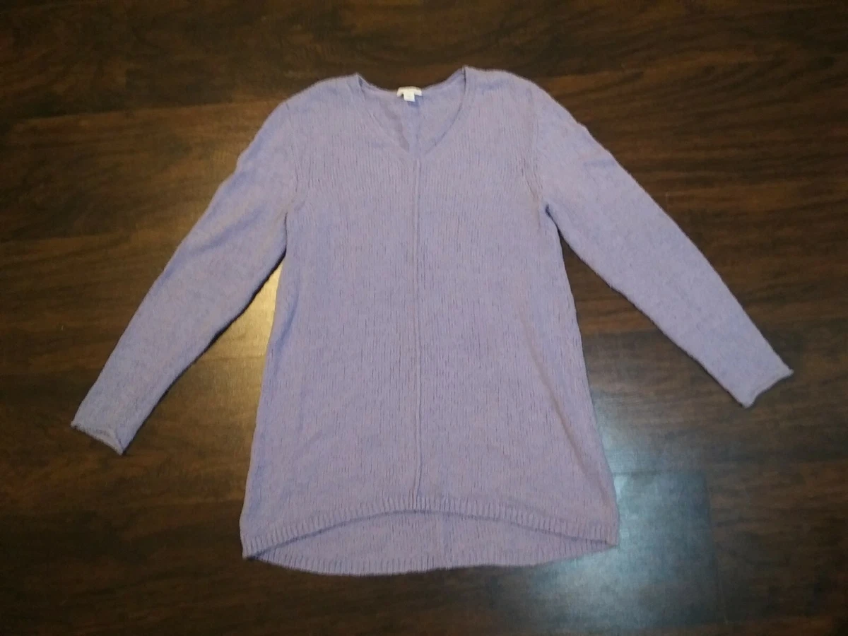 J.Jill - Pure Jill Relaxed V-Neck Sweater Tunic Lavender Lilac RN97641  Spring