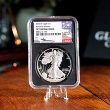 2022 W PROOF SILVER EAGLE NGC PF70 ULTRA CAMEO ADVANCE RELEASES MERCANTI SIGNED