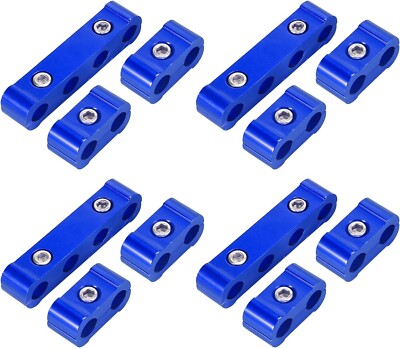 Universal Spark Plug Ignition Wire Separator Divider 8mm 9mm 10mm Car Blue 12Pcs