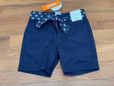 Gymboree Girls Uniform Navy Belted Head of the Class Woven Bermuda Shorts Size 5