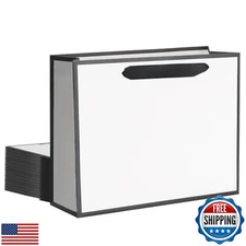 QIELSER 12 pcs Gift Bags Bulk Extra Large Size 16x6x12 Inches White Kraft Pap