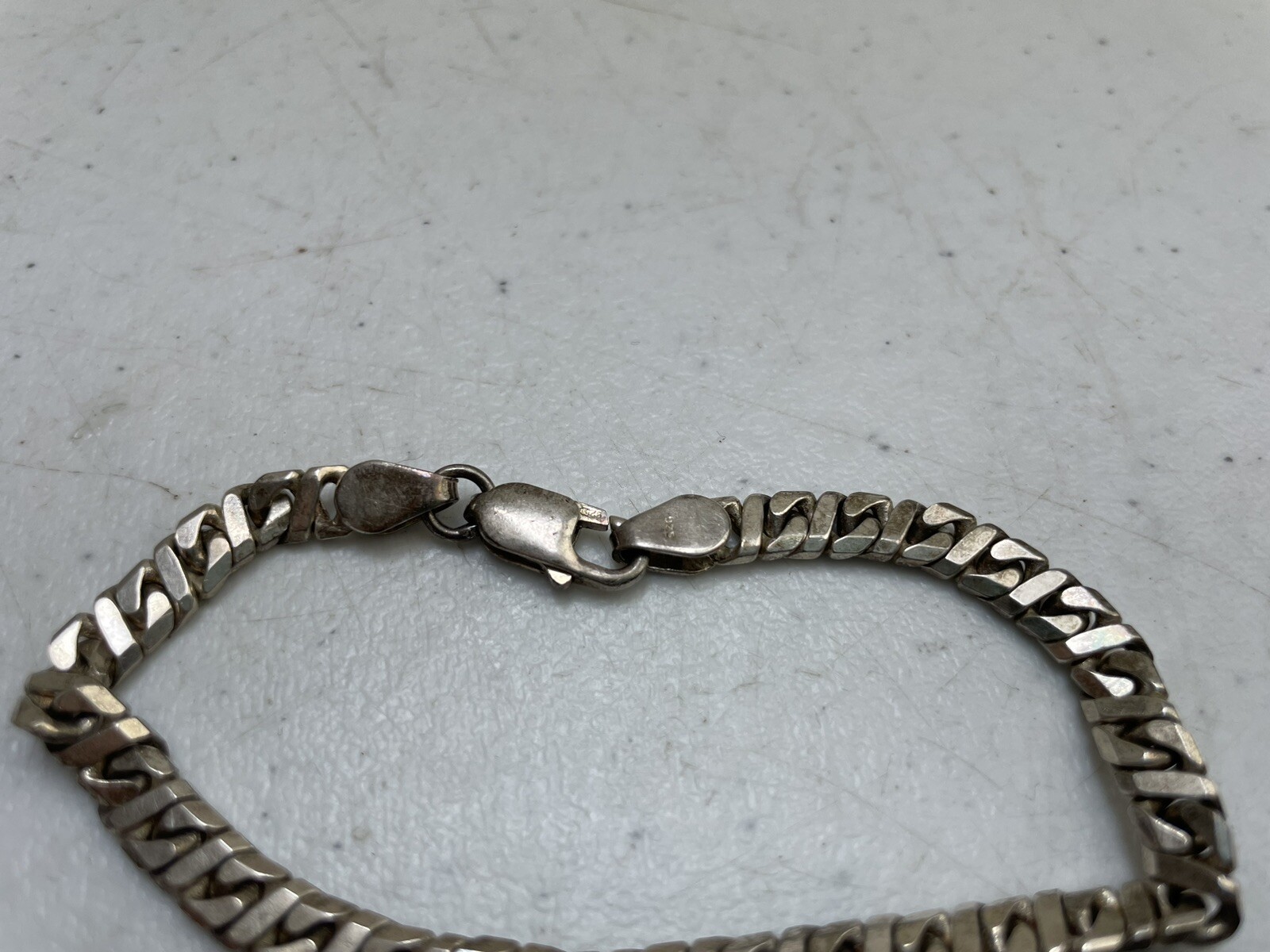 CHUNKY SOLID SILVER `925` CURB CHAIN BRACELET 20 … - image 9