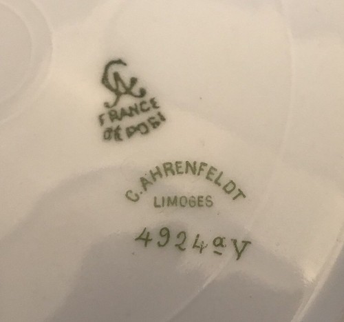 C. Ahrenfeldt Limoges Frankreich Teller rosa Rosen floral Goldrand 4924V 8 5/8" - Bild 5 von 5