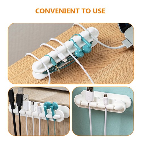 Set of 3 Wire Clip Office Cable Management Cord Storage Organizer - Photo 2/12