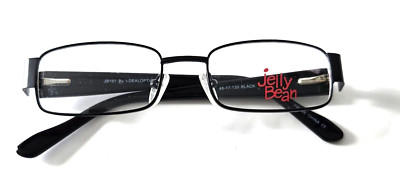 JELLY BEAN JB151 BLACK RECTANGLE UNISEX FULL RIM  EYEGLASSES FRAMES 48-17-130