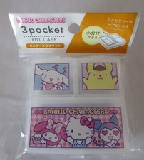 Sanrio Hello Kitty  Friends Characters 3 Pocket Pill Case Box New