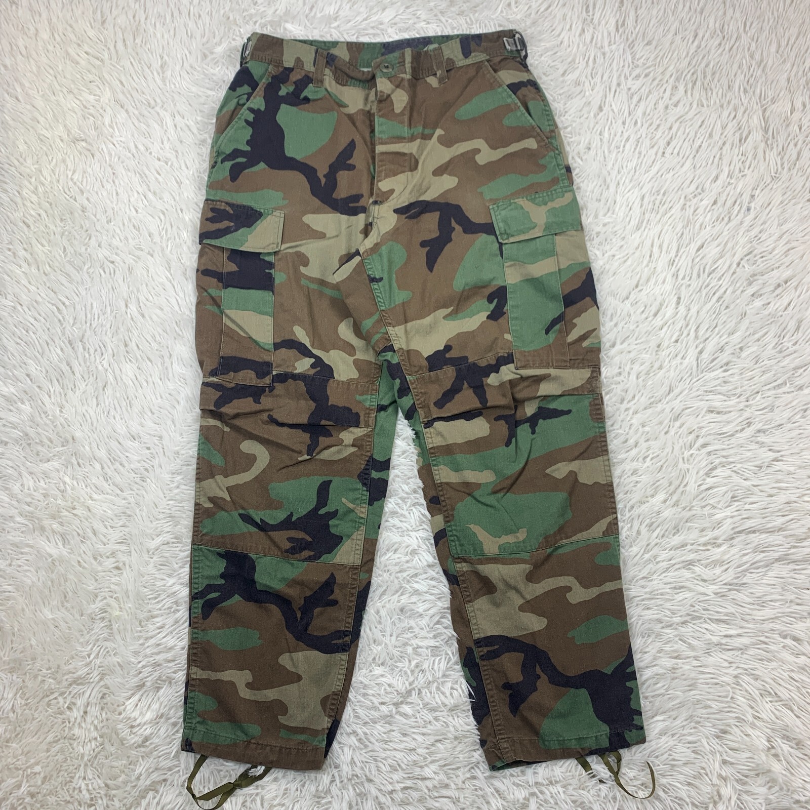 Army Surplus Pants Mens Medium Short Woodland Camo Cargo Military BDU