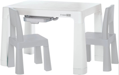 FREEON 46620 Tabelle + 2 Stühle Neo Farbe Weiß/Grau