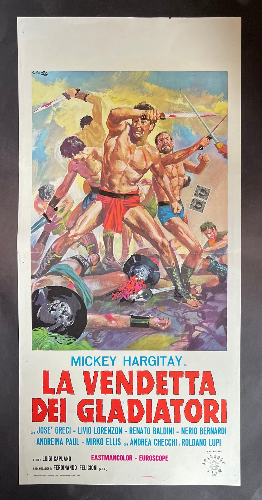 Locandina originale film La vendetta dei gladiatori (1964) - Regia di Luigi Capuano