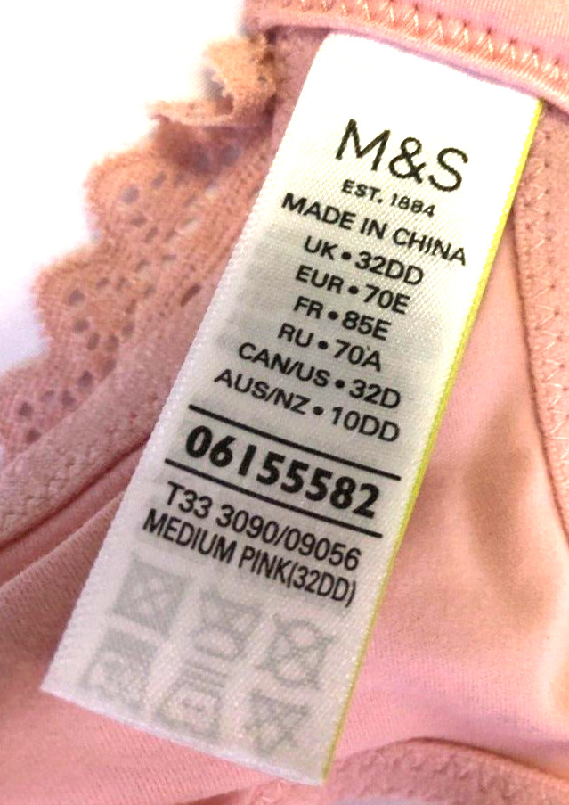 M&S Bra 32DD Medium Pink Non-Wired Padded Body Lounge New with Tags image 7
