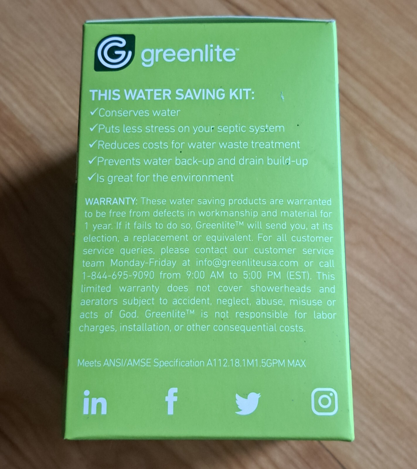 GREENLITE WATER SAVING KIT Fixed Shower Head, Bathroom & Kitchen