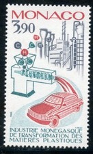 TIMBRE MONACO NEUF CHANIERE 1553 ** VOITURE AUTOMOBILE ACTIVITES INDUSTRIELLES