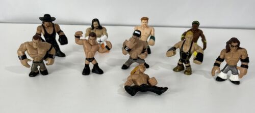Lot of 10 WWE Miniature Wrestling Action Figures TM & O Mattel 2010-2012