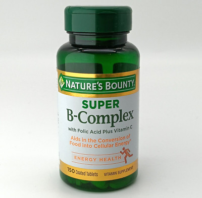 Super B-Complex Vitamins with Folic Acid  & Vitamin C - 150 Coated Tablets