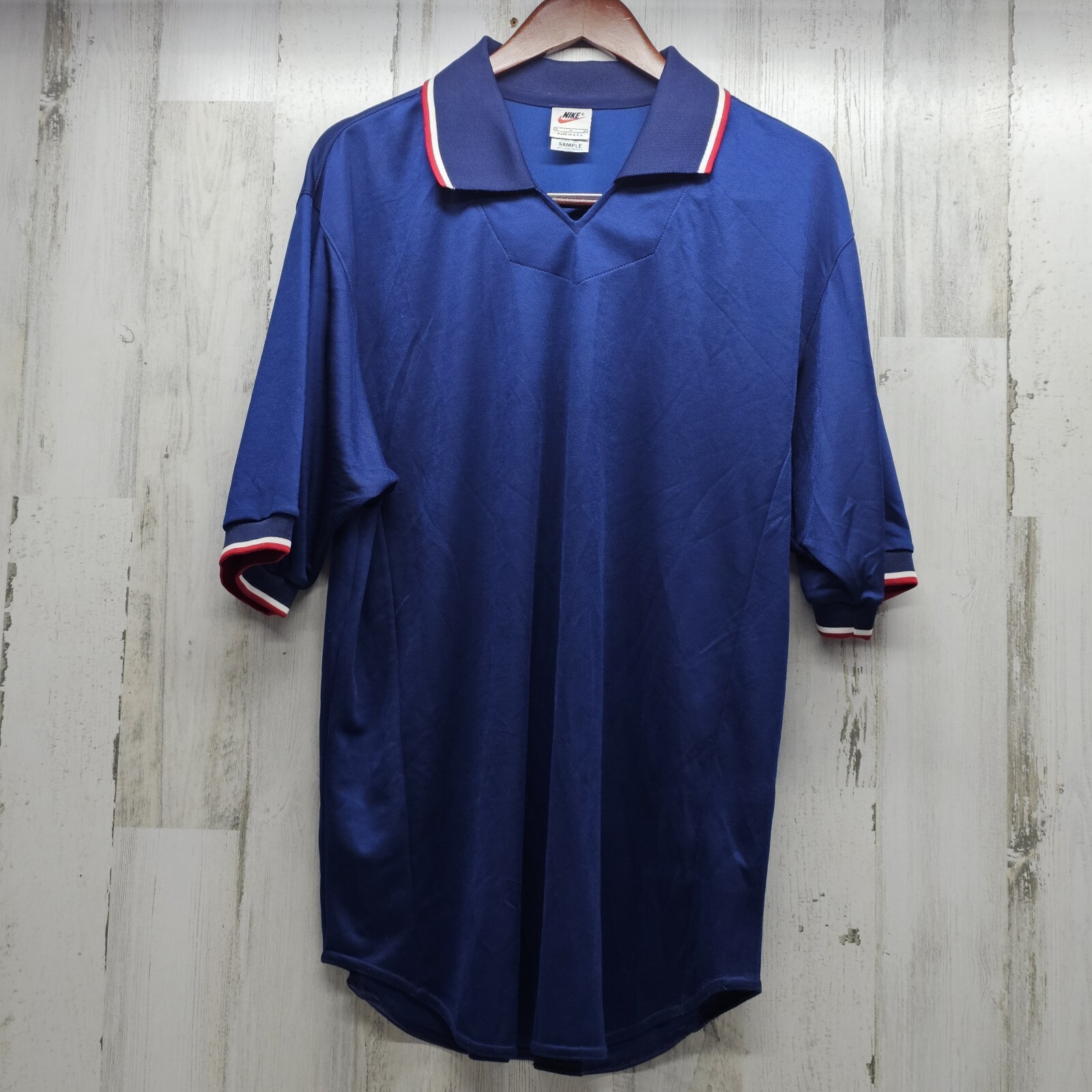 *Very Rare* Vtg 97' Nike Mesh Soccer Top Short sleeve M Blue | Sample | image 2