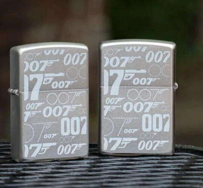 Original Brandneu Zippo Feuerzeug James Bond 007 Gun Dashing Satin Chrom Etui