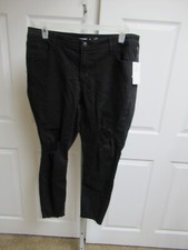 Women's Old Navy MR. ROCKSTAR super skinny Mid-Rise BLACK DESTRUC Jeans SZ18