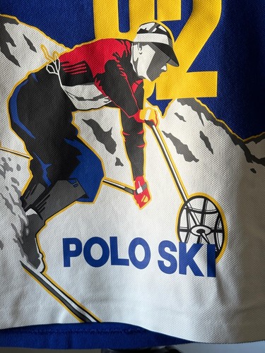POLO RALPH LAUREN BIG Boys Polo Shirt NWT Polo Ski GRAPHIC Cotton Mesh BLUE - Picture 4 of 6