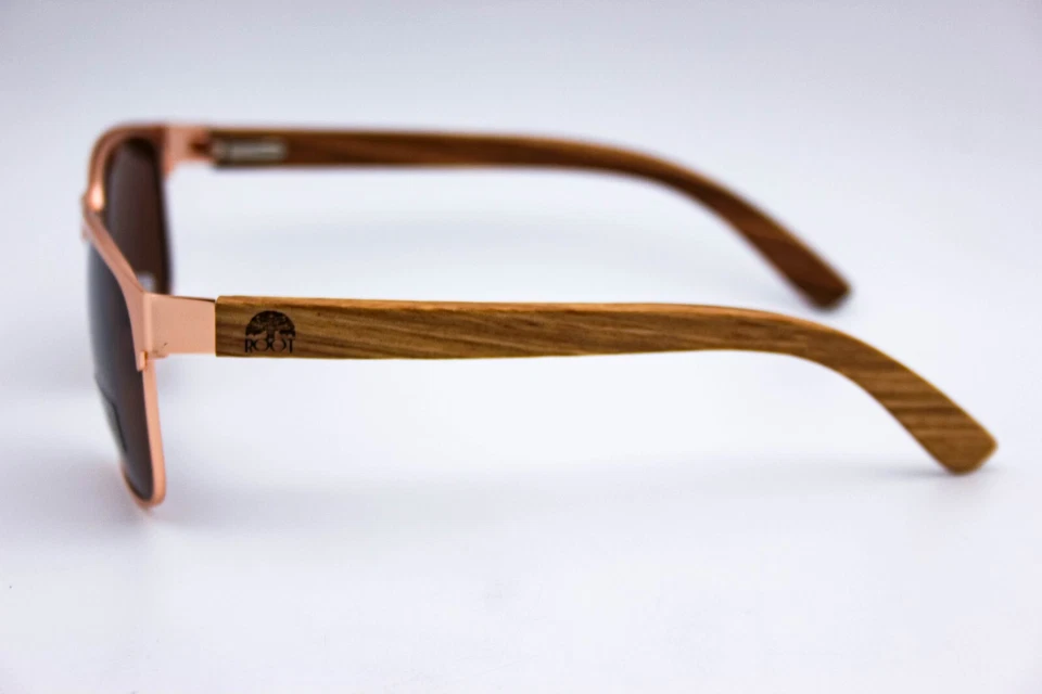 Gafas de sol polarizadas Iwantroot French Quarter oro rosa madera marrón Foto 4 de 4