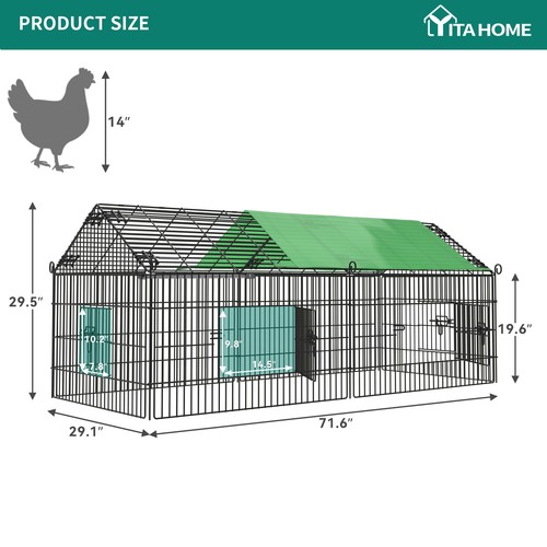 Large Metal Chicken Coop Hen Run House Spire Walkin Cage Pet cages cat