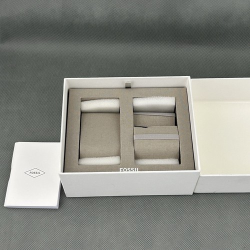Fossil leere Doppel Uhrenbox weiß Präsentationsbox sehr guter Zustand Booklet