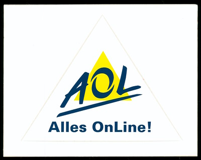 Werbe Aufkleber - AOL Internet Alles Online - 13x10cm - Vintage 90er